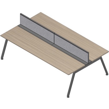 アフィーノ ワークベンチ両面タイプ用 机上フロントパネル 机上H320 (不織布FY) W2800<配送時組立サービス付> - イトーキ