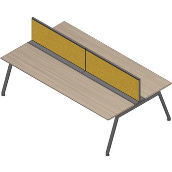 アフィーノ ワークベンチ両面タイプ用 机上フロントパネル 机上H450 (不織布FY) W2800<配送時組立サービス付> - イトーキ