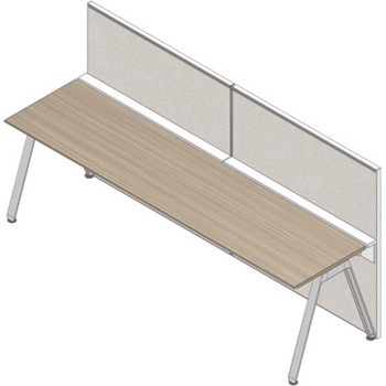 アフィーノ ワークベンチ片面タイプ用 フロントロングパネル 机上H450 (不織布FY) W2800<配送時組立サービス付> イトーキ