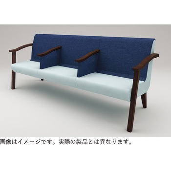 ウェイティングHL ロータイプ 4連 外肘付 張地D コンビ<配送時組立サービス付> イトーキ