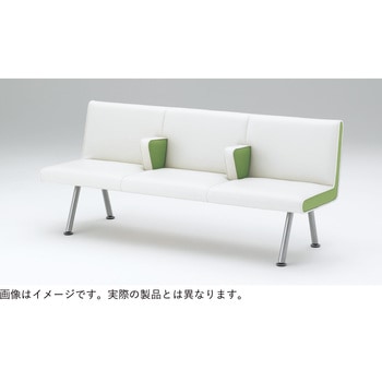 ウェイティングNH 4連 中間肘付 木製脚  張地C<配送時組立サービス付> イトーキ