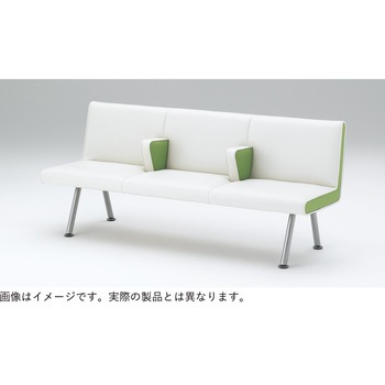 ウェイティングNH 4連 中間肘付 木製脚  張地D  <配送時組立サービス付> イトーキ