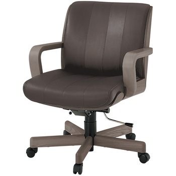 エグゼクティブチェア R-1 ミドルバック レザータイプ(背裏突板貼り)<配送時組立サービス付> - イトーキ