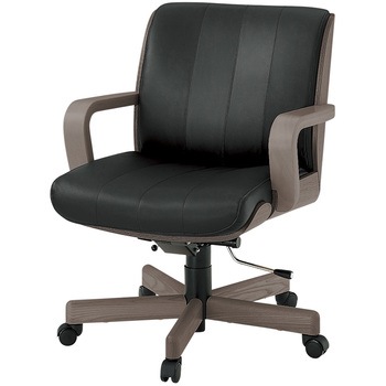 エグゼクティブチェア R-1 ミドルバック レザータイプ(背裏突板貼り)<配送時組立サービス付> - イトーキ