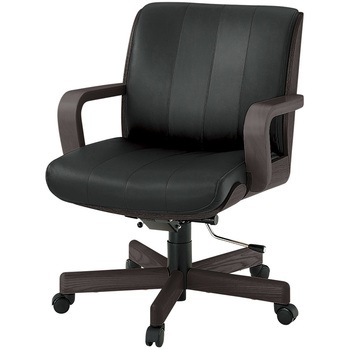 エグゼクティブチェア R-1 ミドルバック レザータイプ(背裏突板貼り)<配送時組立サービス付> - イトーキ