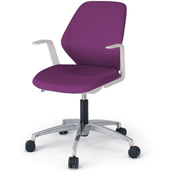 キュアチェア クロスバック 肘付 5本脚アルミミラー脚 PV張地 ウレタンキャスター<配送時組立サービス付> イトーキ