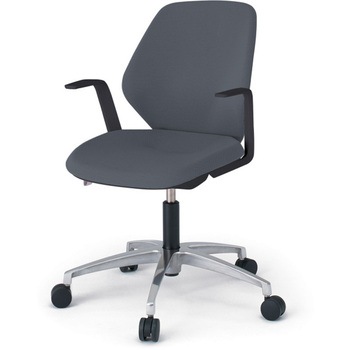 キュアチェア クロスバック 肘付 5本脚アルミミラー脚 SC張地 ナイロンキャスター<配送時組立サービス付> イトーキ