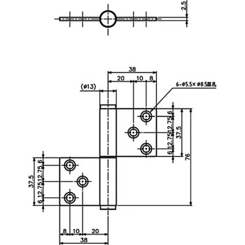 ステンレス旗丁番 両面皿 - 中西産業