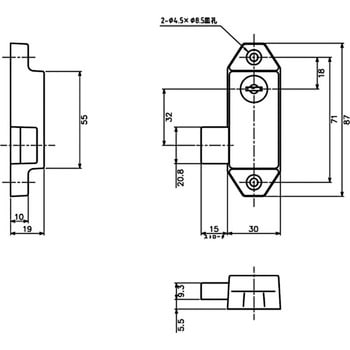 中西産業 シリンダー栓錠 L=70 CYS-75 :20230925033159-02244:晴