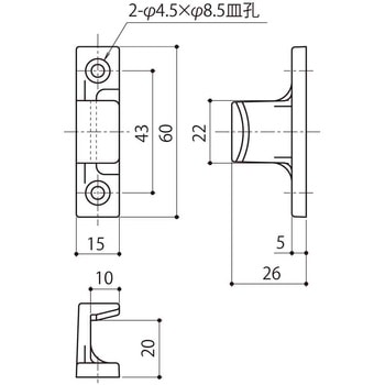 開窓 カムラッチハンドル受ケ 中西産業