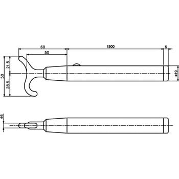 DC-60-L1500 フック棒 1個 中西産業 【通販サイトMonotaRO】