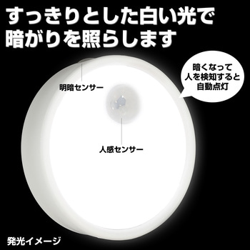 LED 人感センサーライト コンセント差込タイプ 自動点灯  非常灯 常備灯 ELPA
