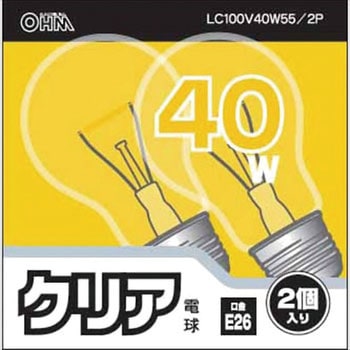 クリア白熱電球(2個入り) オーム電機