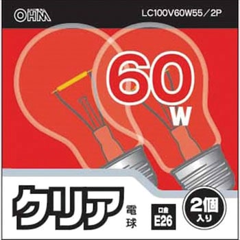 クリア白熱電球(2個入り) オーム電機