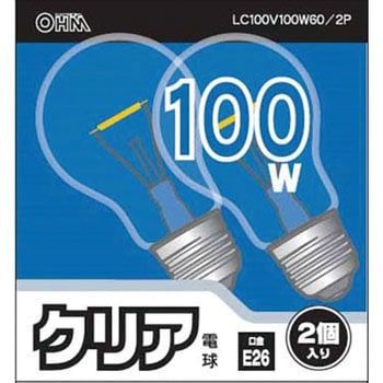 クリア白熱電球(2個入り) オーム電機