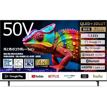 QLED4K GoogleTV搭載3W2Tチューナー内蔵スマートテレビ WIS