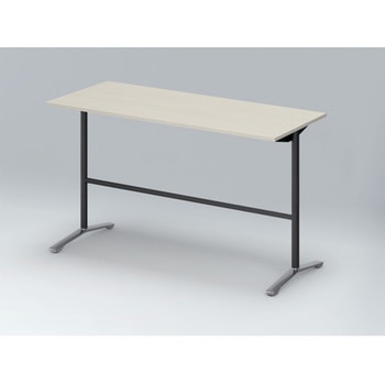 ホバーテーブル ハイタイプ T脚角型 アルミミラー脚 配線なし 1800×750<配送時組立サービス付> イトーキ