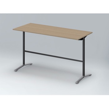 ホバーテーブル ハイタイプ T脚角型 アルミミラー脚 配線なし 1800×750<配送時組立サービス付> イトーキ