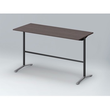 ホバーテーブル ハイタイプ T脚角型 アルミミラー脚 配線なし 1800×750<配送時組立サービス付> イトーキ