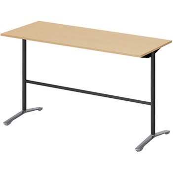 ホバーテーブル ハイタイプ T脚角型 アルミミラー脚 配線なし 1800×750<配送時組立サービス付> イトーキ