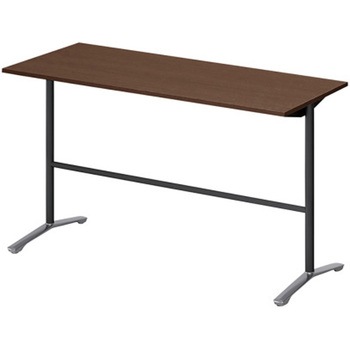 ホバーテーブル ハイタイプ T脚角型 アルミミラー脚 配線なし 1800×750<配送時組立サービス付> イトーキ