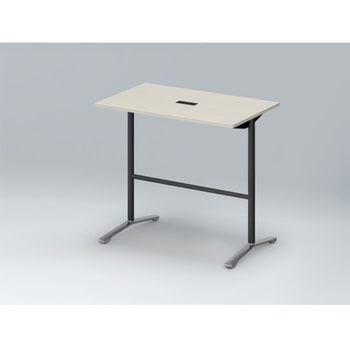 ホバーテーブル ハイタイプ T脚角型 アルミミラー脚 配線対応キャップ 1200×750<配送時組立サービス付> イトーキ