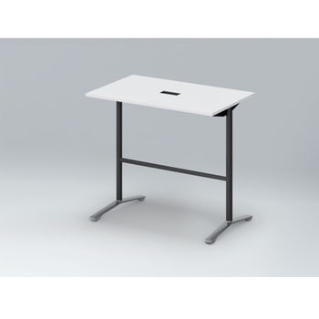 ホバーテーブル ハイタイプ T脚角型 アルミミラー脚 配線対応キャップ 1200×750<配送時組立サービス付> イトーキ