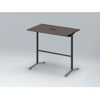 ホバーテーブル ハイタイプ T脚角型 アルミミラー脚 配線対応キャップ 1200×750<配送時組立サービス付> イトーキ