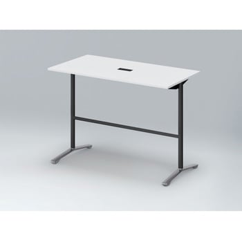 ホバーテーブル ハイタイプ T脚角型 アルミミラー脚 配線対応キャップ 1500×750<配送時組立サービス付> イトーキ