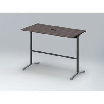 ホバーテーブル ハイタイプ T脚角型 アルミミラー脚 配線対応キャップ 1500×750<配送時組立サービス付> イトーキ