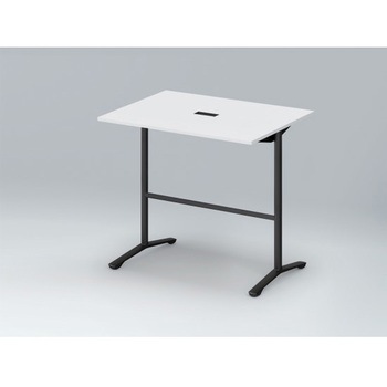 ホバーテーブル ハイタイプ T脚角型 塗装脚 配線対応キャップ 1200×900<配送時組立サービス付> - イトーキ