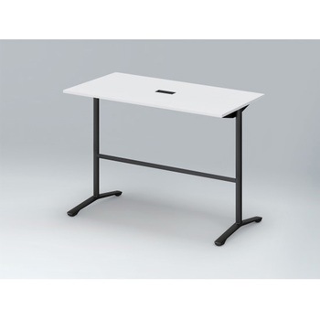 ホバーテーブル ハイタイプ T脚角型 塗装脚 配線対応キャップ 1500×750<配送時組立サービス付> イトーキ