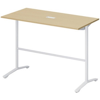 ホバーテーブル ハイタイプ T脚角型 塗装脚 配線対応キャップ 1500×750<配送時組立サービス付> イトーキ