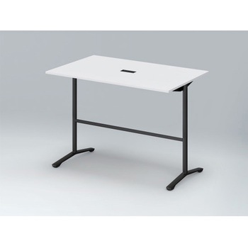 ホバーテーブル ハイタイプ T脚角型 塗装脚 配線対応キャップ 1500×900<配送時組立サービス付> イトーキ