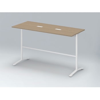 ホバーテーブル ハイタイプ T脚角型 塗装脚 配線対応キャップ 1800×750<配送時組立サービス付> イトーキ