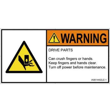 PL警告表示ラベル(ISO/SEMI準拠)│機械的な危険：押しつぶし(手/指)│英語(ヨコ) SCREENクリエイティブコミュニケーションズ