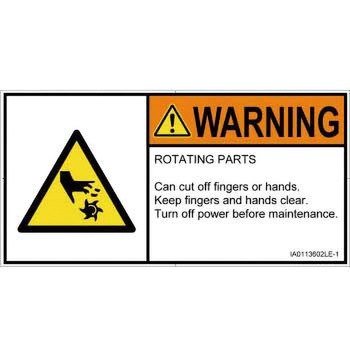 PL警告表示ラベル(ISO/SEMI準拠)│機械的な危険：回転部(接触)│英語(ヨコ) SCREENクリエイティブコミュニケーションズ