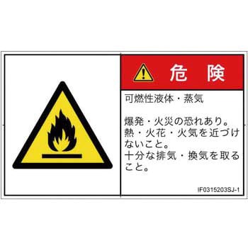 PL警告表示ラベル(ISO/SEMI準拠)│ガス・薬液などの危険：可燃性物質│日本語(ヨコ) SCREENクリエイティブコミュニケーションズ