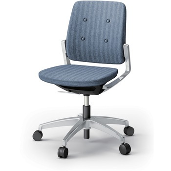 レヴィチェア ローバック 肘なし アルミミラー脚 ナイロンキャスター SBボタン張地<配送時組立サービス付> イトーキ