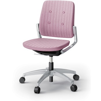 レヴィチェア ローバック 肘なし アルミミラー脚 ナイロンキャスター SBボタン張地<配送時組立サービス付> イトーキ