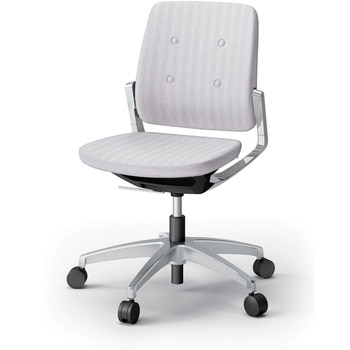 レヴィチェア ローバック 肘なし アルミミラー脚 ナイロンキャスター SBボタン張地<配送時組立サービス付> イトーキ