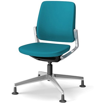 レヴィチェア ローバック 肘なし アルミミラー固定脚 PV張地 <配送時組立サービス付> イトーキ