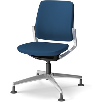 レヴィチェア ローバック 肘なし アルミミラー固定脚 PV張地 <配送時組立サービス付> イトーキ