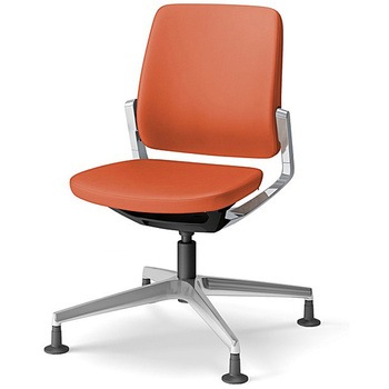 レヴィチェア ローバック 肘なし アルミミラー固定脚 PV張地 <配送時組立サービス付> イトーキ