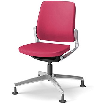 レヴィチェア ローバック 肘なし アルミミラー固定脚 PV張地 <配送時組立サービス付> イトーキ