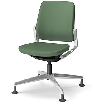 レヴィチェア ローバック 肘なし アルミミラー固定脚 PV張地 <配送時組立サービス付> イトーキ