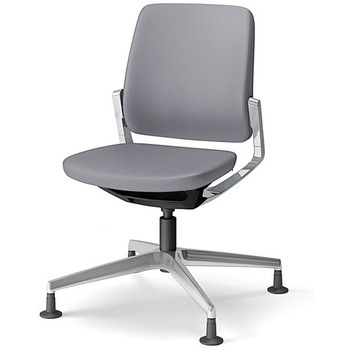 レヴィチェア ローバック 肘なし アルミミラー固定脚 PV張地 <配送時組立サービス付> イトーキ