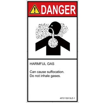 PL警告表示ラベル(ANSI準拠)│ガス・薬液などの危険：有毒ガス/窒息│英語(タテ) SCREENクリエイティブコミュニケーションズ