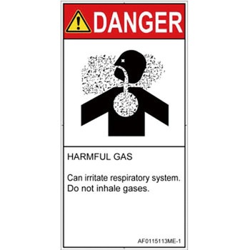 PL警告表示ラベル(ANSI準拠)│ガス・薬液などの危険：有毒ガス/窒息│英語(タテ) SCREENクリエイティブコミュニケーションズ