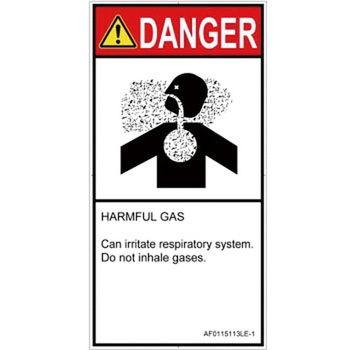 PL警告表示ラベル(ANSI準拠)│ガス・薬液などの危険：有毒ガス/窒息│英語(タテ) SCREENクリエイティブコミュニケーションズ